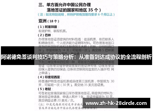 阿诺德免签谈判技巧与策略分析:从准备到达成协议的全流程剖析 阿诺德免签谈判技巧与策略分析:从准备到达成协议的全流程剖析